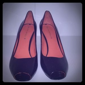 Via Spiga Navy Peep Toe Pump